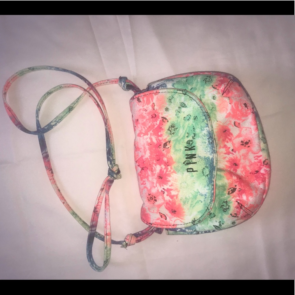 PINK cross-body multi-colored bag